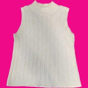 white knit tank / muscle shirt, size large